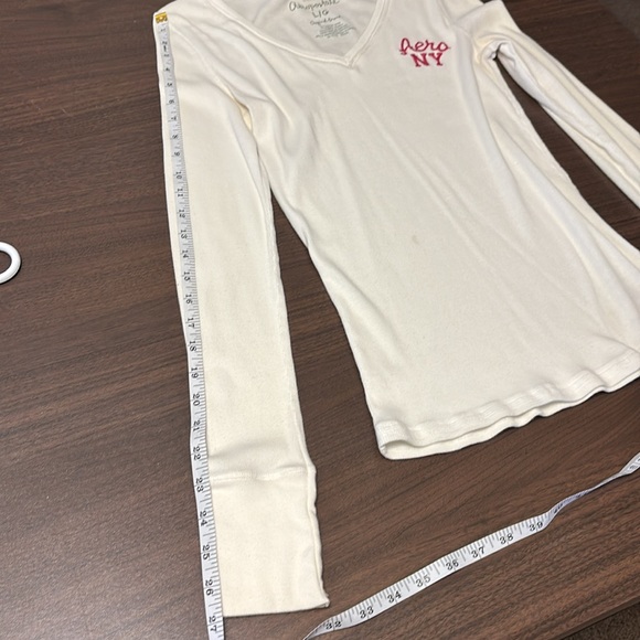 Aeropostale White Long Sleeve Tee with Sparkly Pink Logo - Picture 8 of 8